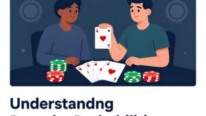 Абстрактная иллюстрация с графиками вероятностей для стратегии игры в онлайн-баккару на платформе Russell's Store